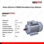10401 Motor Eléctrico POWER Monofásico 1hp -Equipmaster