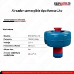 Aireador sumergible tipo fuente 1hp_ EM-M-FB-0.75_Equipmaster