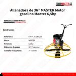 Allanadora de 36 MASTER motor a gasolina Master 6.5hp - Equipmaster