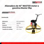 Allanadora de 46 MASTER motor a gasolina Master 9hp - Equipmaster