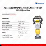 Apisonador MASALTA MR68H - Motor HONDA GX100 Gasolina- Equipmaster.