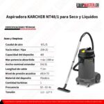 Aspiradora KARCHER NT48-1 para Seco y Liquidos - Equipmaster