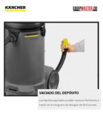 Aspiradora KARCHER NT48/1 Para Seco Y Líquidos, Capacidad Del Contenedor 48 Litros, Vacio 2900PSI Potencia De Aspiración 67 lts/Seg 1.3kw - Imagen 5
