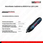 Atornillador Inalámbrico BOSCH Go 3,6V-1,5Ah -Equipmaster