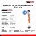 Bomba tipo LAPICERO 0.5 Sumergible SSX1ME050F2C -Equipmaster