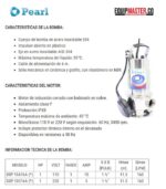 Bomba Sumergible 1.5" SSP 10A16A PEARL 110V EN ACERO INOXIDABLE Caudal Max: 160L/min, Altura Max:  11mts - Imagen 2