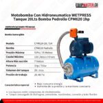 CPM620-20LTSH - Motobomba con hidroneumatico - Equipmaster