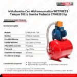 CPM620-50LTSH Motobomba con hidroneumatico -Equipmaster