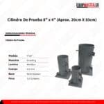 Cilindro De Prueba 8" x 4" (Aprox. 20cm x 10cm) En Lamina - Imagen 4
