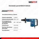 Demoledor pared BOSCH GSH11E - Equipmaster