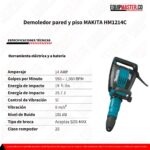 Demoledor pared y piso MAKITA HM1214C - Equipmaster