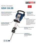 Demoledor piso BOSCH GSH16-28 1750w - Equipmaster