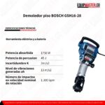 Demoledor piso BOSCH GSH16-28 - Equipmaster