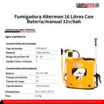Fumigadora Alterman 16 Litros Con Bateria -manual 12v - Equipmaster