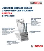 Juego de 4 brocas Multimaterial Encaixe Cilíndrico CYL-9 MultiConstruction_Equipmaster
