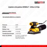 Lijadora de palma DEWALT DWE6411-B3 - Equipmaster