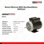 MEW1M - Motor Electrico WEG Monofasico 1hp - Equipmaster