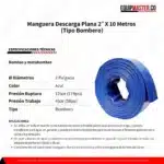 Manguera Plana 2 x 10 metros (tipo bombero) - Equipmaster