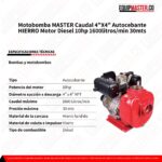 Motobomba Diésel 4 Master MDCH4X4 10HP -Equipmaster