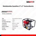 Motobomba MASTER Caudal 2"x2" Autocebante Aluminio Gasolina 5.5hp - Imagen 5
