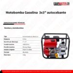 Motobomba Gasolina 3x3 autocebante - Equipmaster