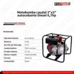 Motobomba MDCA3X3 MASTER caudal 3 x 3 autocebante Aluminio Diesel - Equipmaster