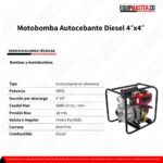 Motobomba MDCA4X4 Autocebante Diesel 4x4 -Equipmaster