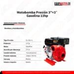 Motobomba Presión 3x3 MASTER EM390-300H - Equipmaster