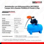 Motobomba con hidroneumatico PKM60-20LTSH -Equipmaster