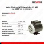 Motor Electrico WEG 1hp - CD001181HHB - Equipmaster