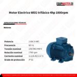 Motor Electrico WEG trifásico 4hp MEW4T -Equipmaster