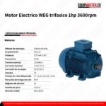 Motor Electrico_WEG trifasico_PG001363AQA_1hp 3600rpm_Equipmaster