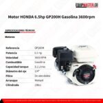 Motor HONDA 6.5hp GP200H Gasolina -Equipmaster