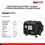 Planta Eléctrica GE 950G Gasolina -Equipmaster