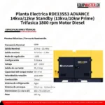 Planta Electrica RDE13SS3 ADVANCE Trifasica - Equipmaster