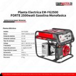 Planta Electrica_EM-FG2500_ FORTE_2500watt_Gasolina Monofasica_Equipmaster
