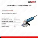 Pulidora 4-½ y 5- BOSCH GWS 9-125S Velocidad variable - Equipmaster