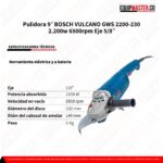 Pulidora 9 BOSCH GWS 2200-230 -Equipmaster
