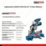 Ingleteadora BOSCH GCM 254 10" 1750w 5000rpm - Imagen 5