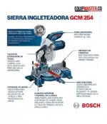 Ingleteadora BOSCH GCM 254 10" 1750w 5000rpm - Imagen 4
