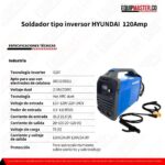 Soldador tipo inversor HYUNDAI MMA120D 120Amp - Equipmaster