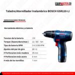 Taladro-Atornillador Inalambrico BOSCH GSR120-LI - Equipmaster