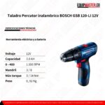 Taladro Percutor inalambrico BOSCH GSB 120-LI 12V - Equipmaster