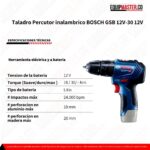 Taladro Percutor inalambrico BOSCH GSB 12V-30 12V - Equipmaster