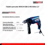 Taladro percutor BOSCH GSB 13 RE 650w - Equipmaster