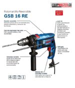 Taladro percutor BOSCH GSB 16 RE 750w - Equipmaster