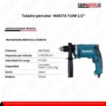 Taladro percutor MAKITA 710W 1-2 - Equipmaster