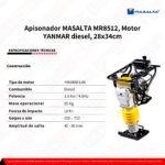 Apisonador MR85D -MASALTA MR8512 Motor YANMAR diesel - Equipmaster