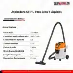 Aspiradora STIHL SE33 Para Seco y Líquidos 1,8hp/1,4 Kw, 110V 12 litros Trabajo Profesional - Imagen 6