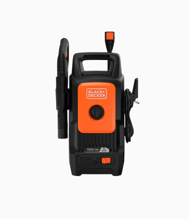 Hidrolavadora Black Decker BEPW1300-B3 de 1300 PSI vista frontal - Equipmaster Hidrolavadora Black Decker BEPW1300-B3 de 1300 PSI vista frontal - Equipmaster